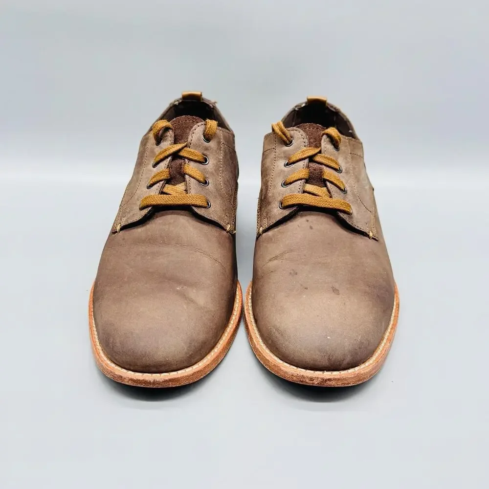 Cole Haan Shoes Mens 7.5 Brown Nubuck Leather Feathercraft Blucher Oxford Dress